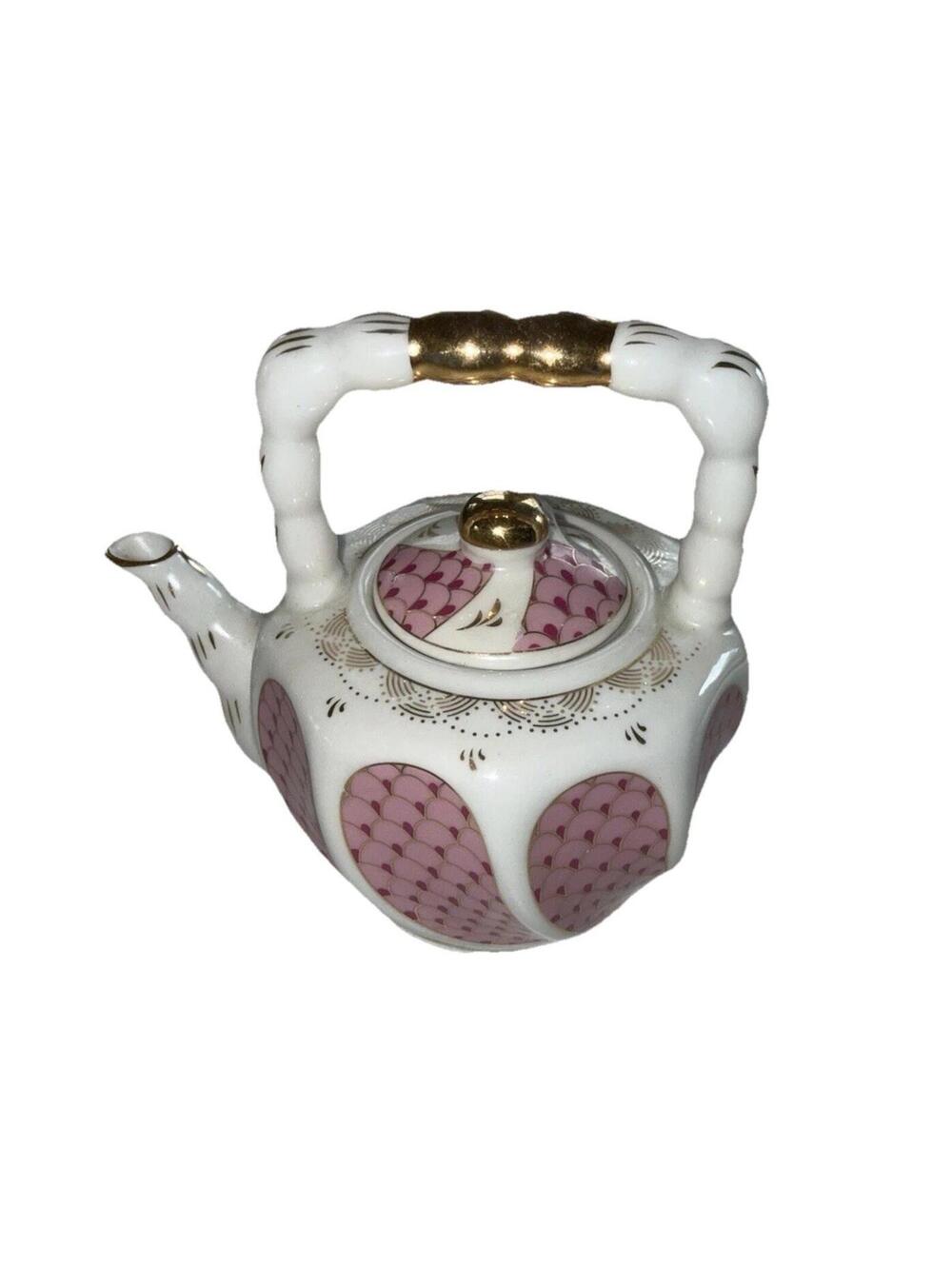 Vintage Victorian Teapot Pink Luster